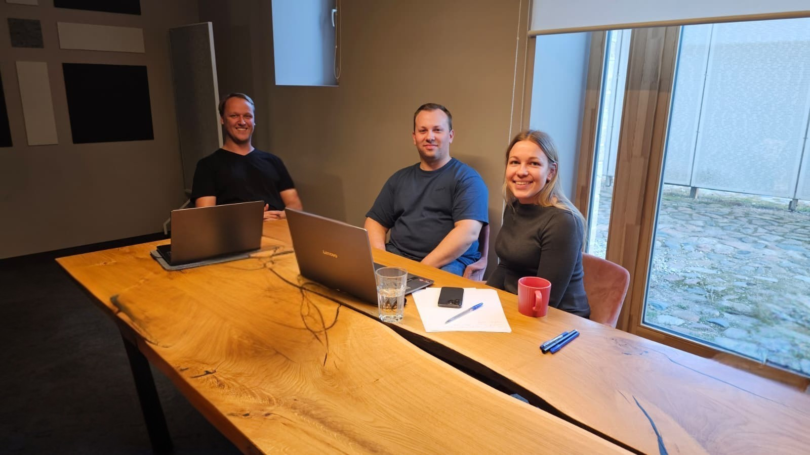 MyFaceGuard team working together at the office